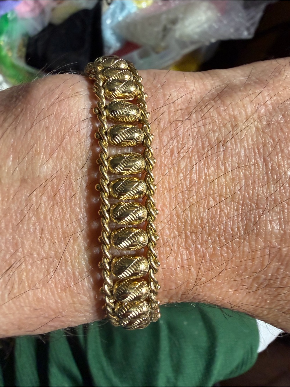 Vintage Gold-Tone Chain Bracelet 8”